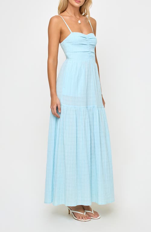 L*space Lspace Mallorca Smocked Cover-up Maxi Dress In Blue