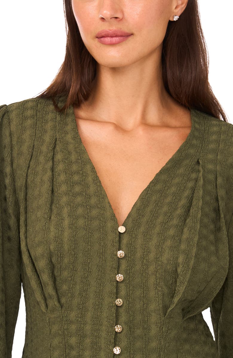 Ted Baker Textured Long Sleeve Top, Alternate, color, Quiet Olive