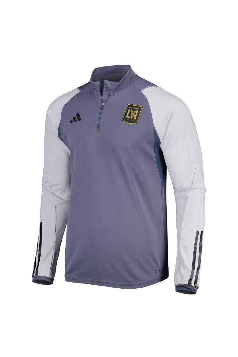 Men's adidas Gray LAFC 2023 On-Field AEROREADY Quarter-Zip Training Top, Alternate, color, Gray