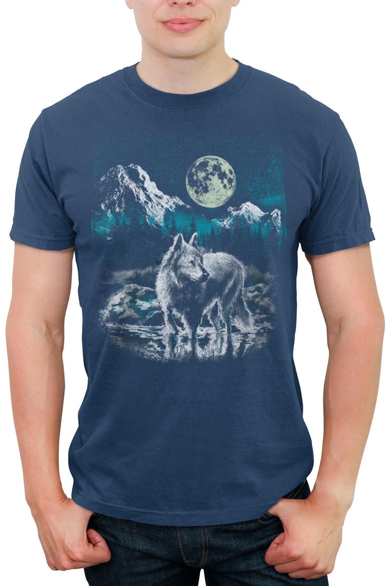 Men's Lost Gods Classic Wolf Scene  Graphic T-Shirt, Main, color, Midnight