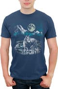 Lost Gods Men's Lost Gods Classic Wolf Scene  Graphic T-Shirt