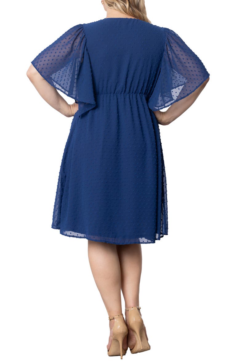 Florence Flutter Sleeve Dress, Alternate, color, DENIM BLUE DOT