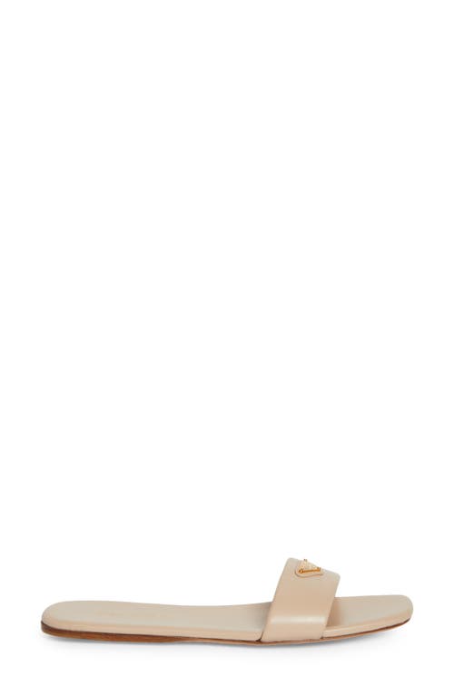 Prada Slippers In Raso Sabbia Donna In Neutral