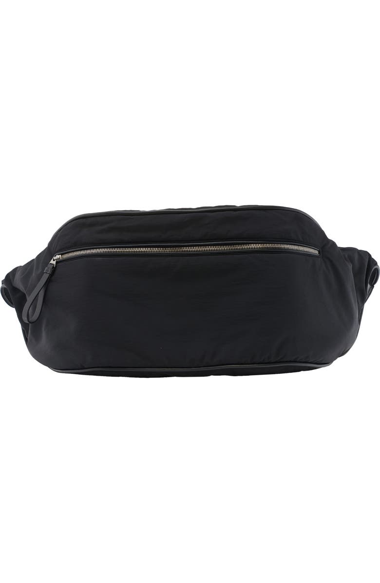 Bottega Veneta Large Nylon Belt Bag, Main, color, 8803 Black/ Silver