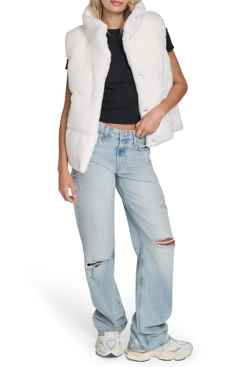 Champion Faux Fur Puffer Vest, Alternate, color, Cream