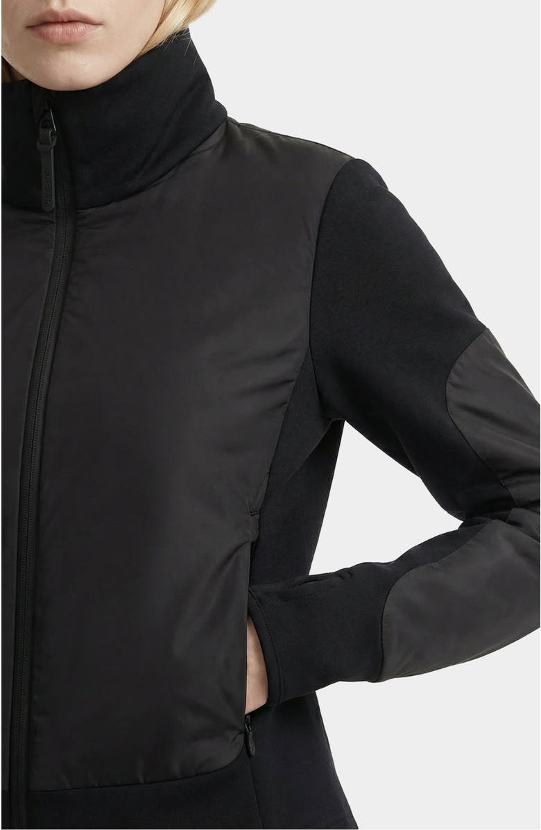 Rudsak Granada Zip-up Mixed Media Sweater Jacket, Alternate, color, Black