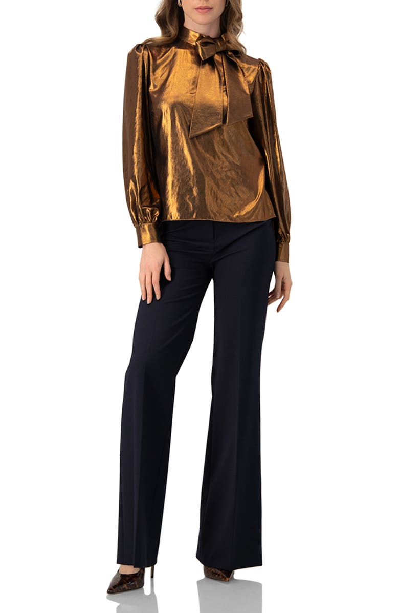 IVONNE Metalic Bow Blouse, Alternate, color, Copper