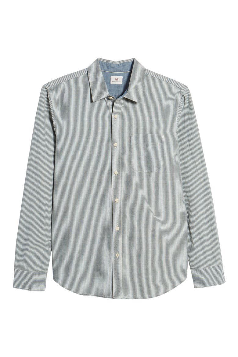 Nelson Slim Fit Stripe Sport Shirt, Alternate, color, INDIGO/ WHITE STRIPE