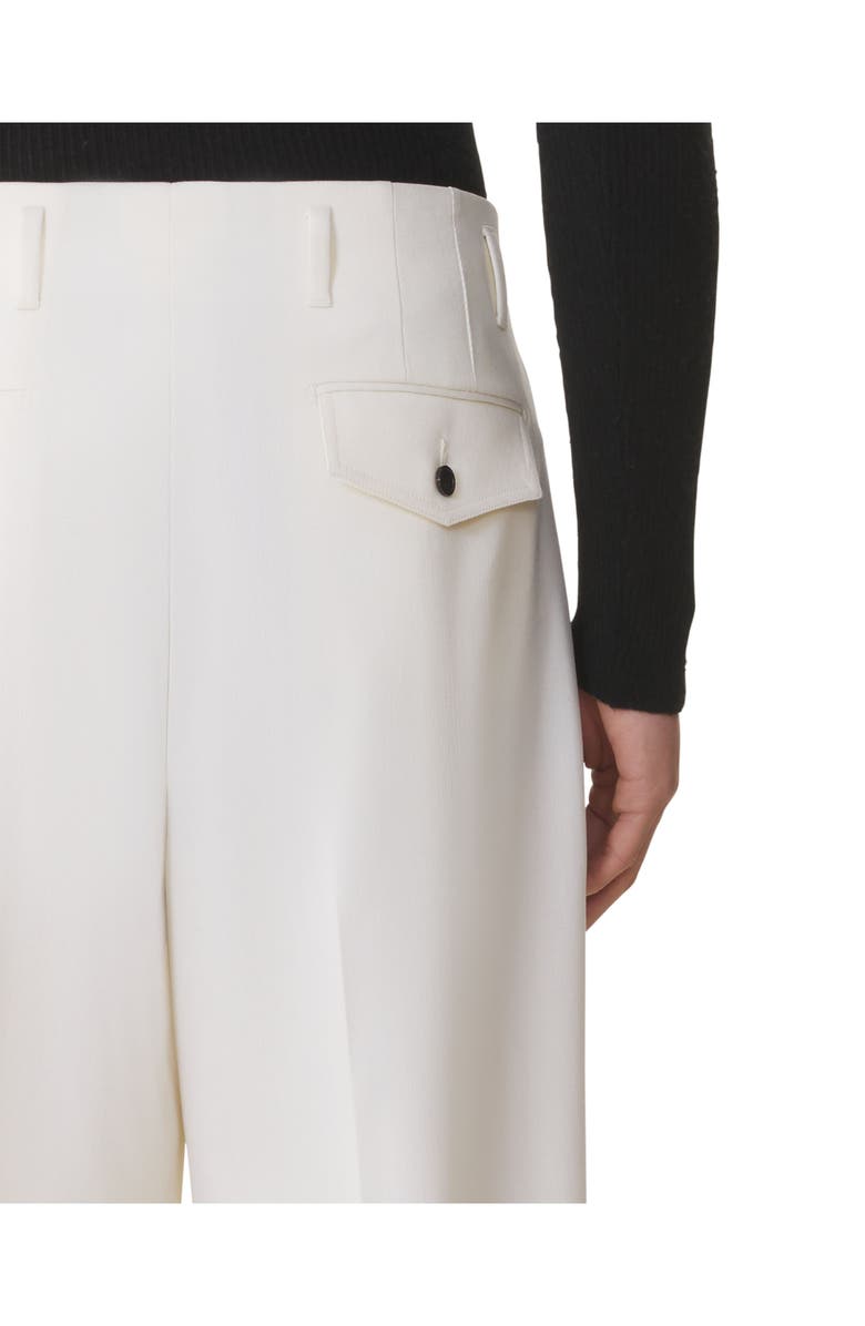 Lanvin Wide-Leg Wool Pants, Alternate, color, Ecru
