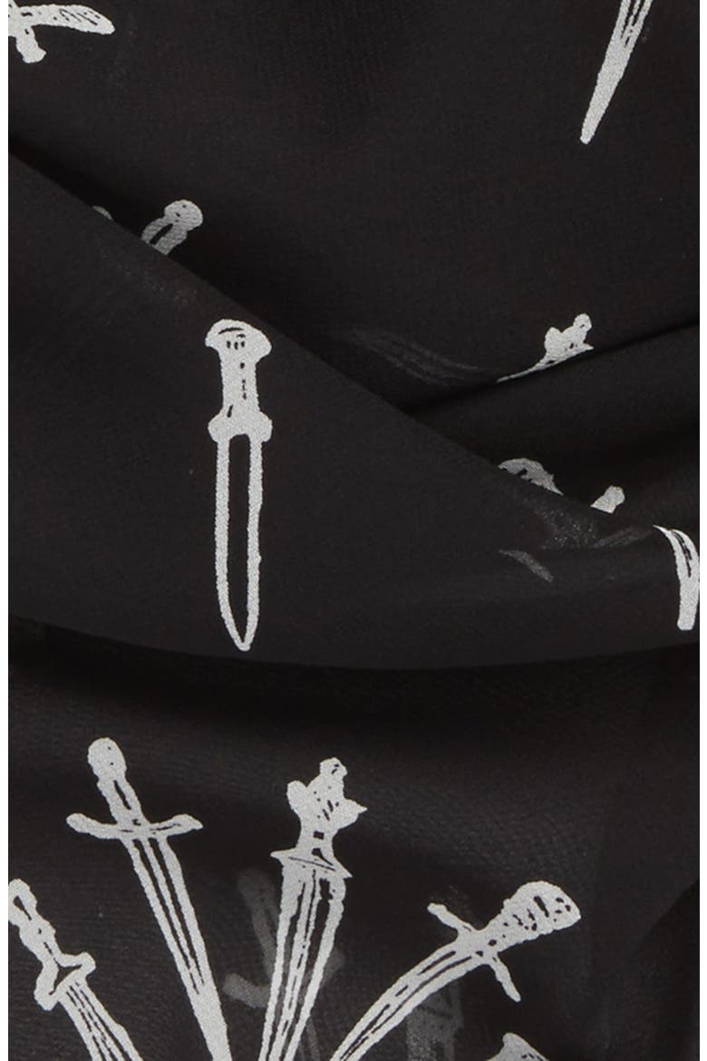 Dagger Square Silk Scarf, Alternate, color, BLACK MULTI