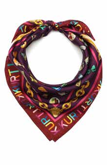 London Icons Print Silk Square Scarf