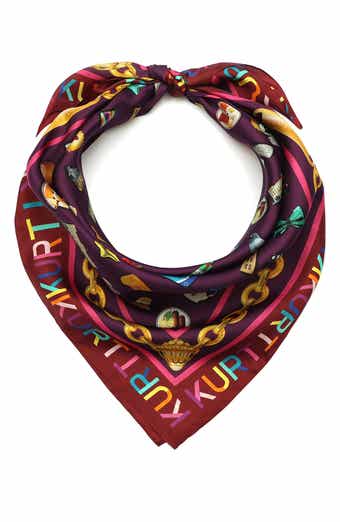 London Icons Print Silk Square Scarf