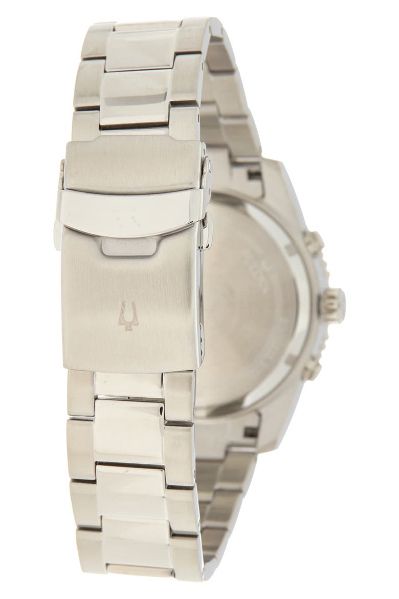 3-Hand Quartz Stainless Steel Bracelet Watch, 44mm, Alternate, color, WHITE