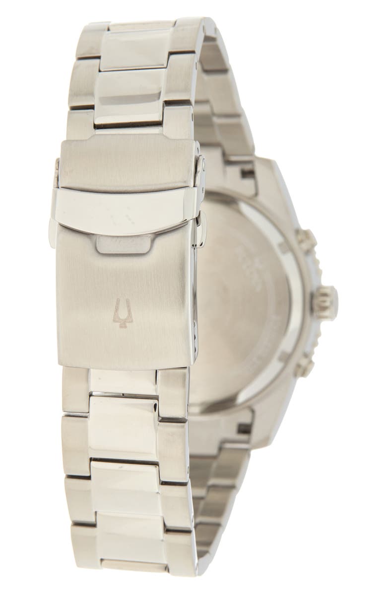 BULOVA 3-Hand Quartz Stainless Steel Bracelet Watch, 44mm, Alternate, color, White