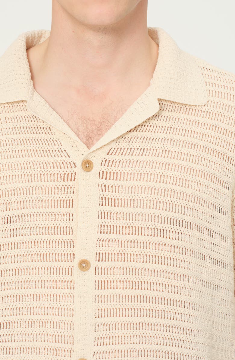 DL1961 Hugh Open Knit Linen Camp Shirt, Alternate, color, 