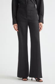 Victoria Beckham Alina High Waist Wool Flare Trousers