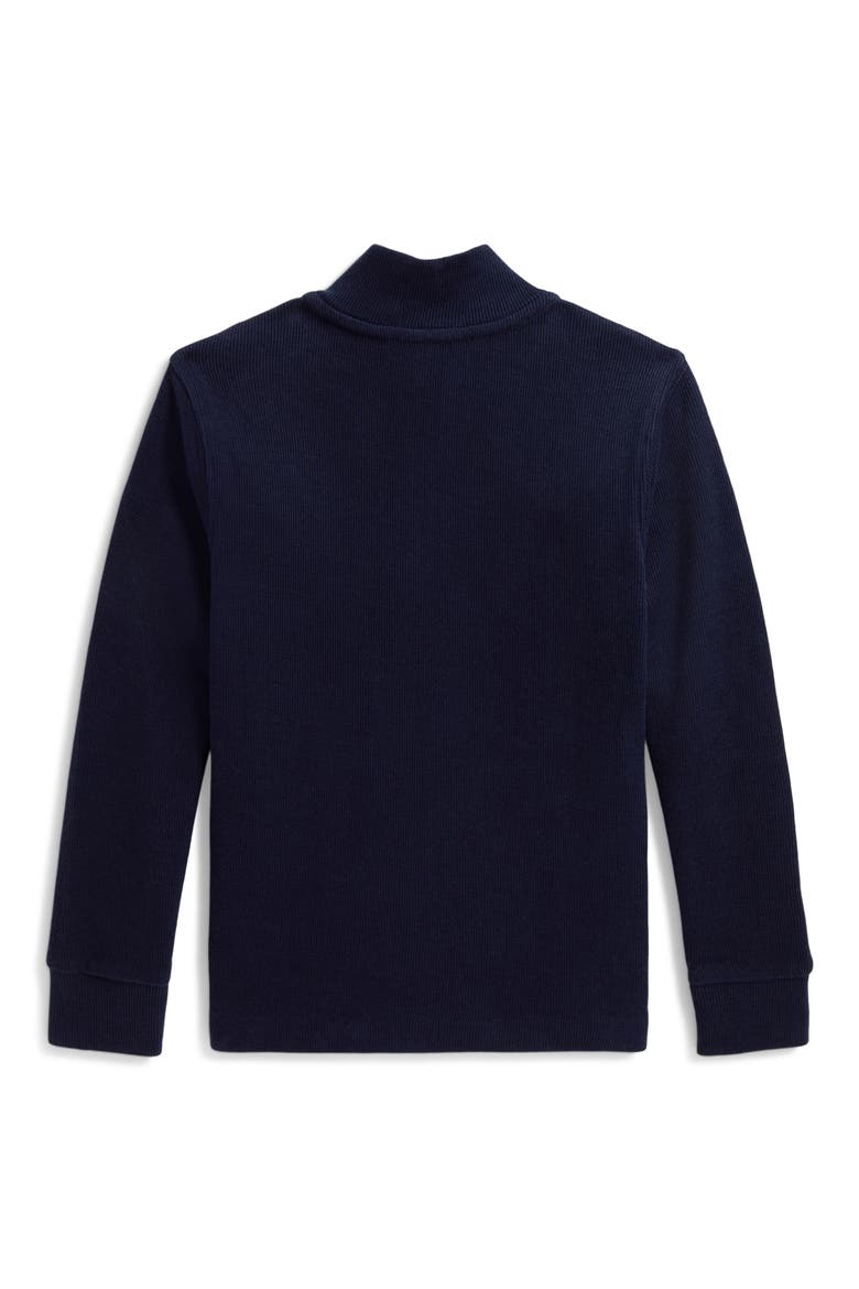 Kids' Estate Rib Knit Partial Zip Sweater, Alternate, color, REFINED NAVY