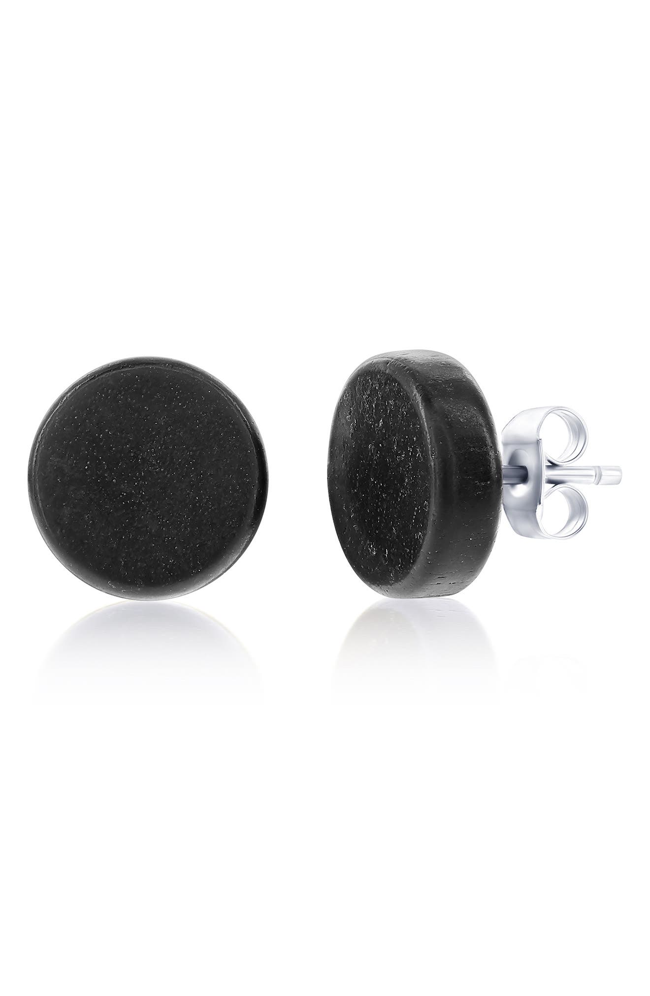 BLACKJACK Men's Wood Stud Earrings