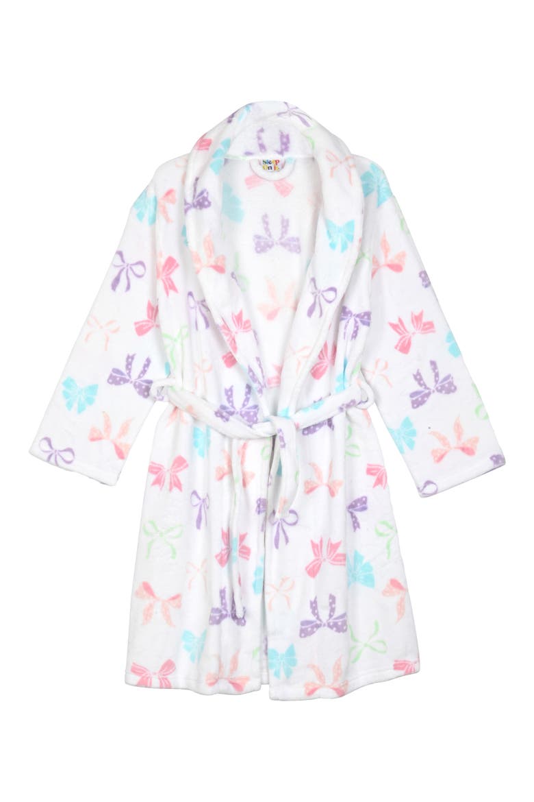 Kids' Fleece Flannel Robe & Slipper Set, Alternate, color, PINK