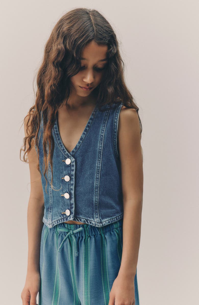 NEXT Kids' Denim Button-Up Vest, Alternate, color, 