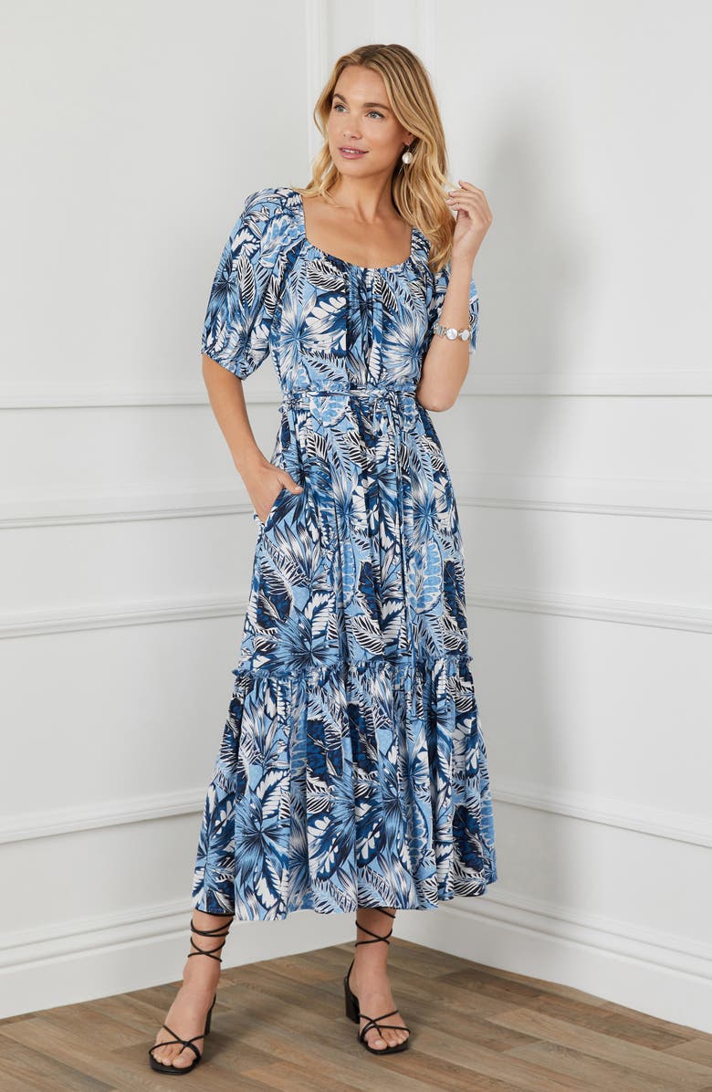 Karen Kane Puff Sleeve Midi Dress, Alternate, color,