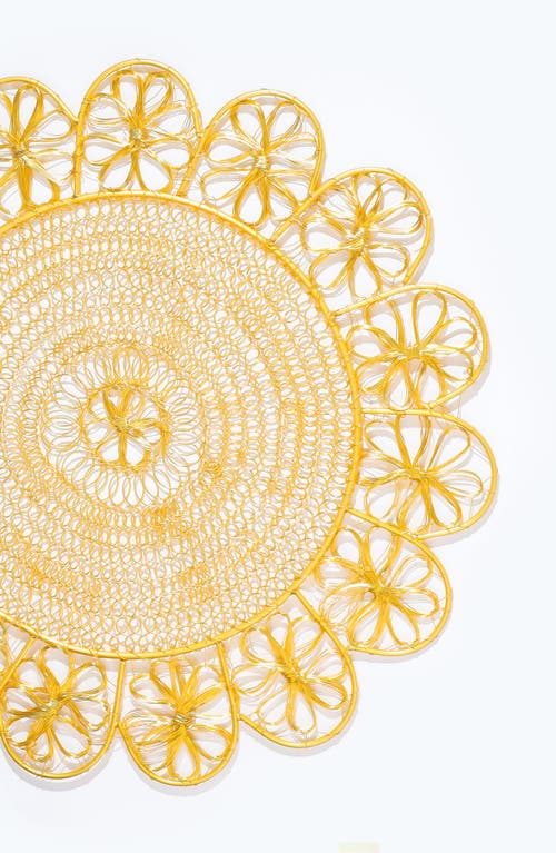 Tiramisu Luxe Lattice Bloom Metal Placemat In Gold