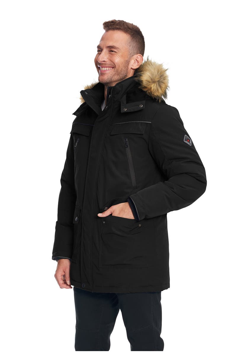 Alpine North FRASER - Vegan Down Winter Parka with Removable Faux Fur, Alternate, color, Black