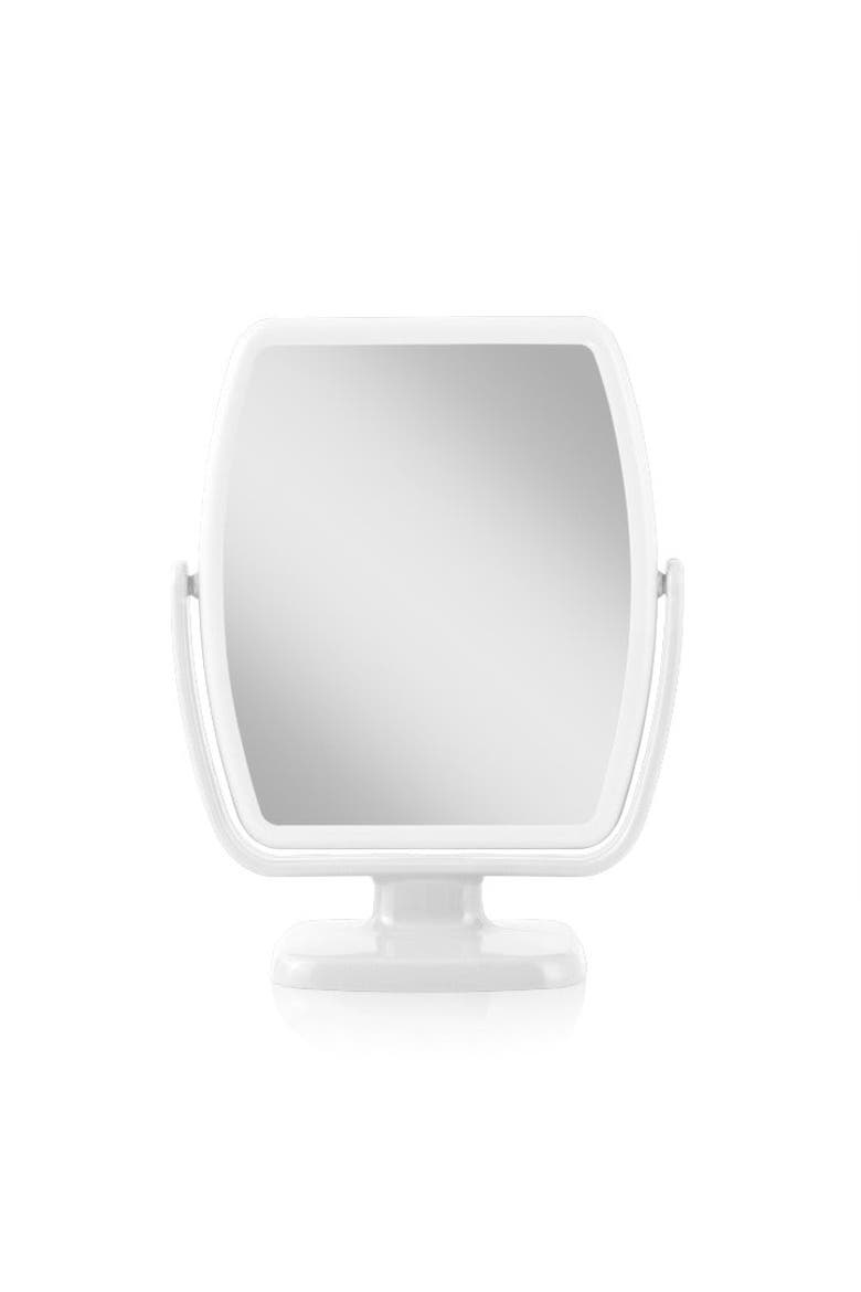 Geo Makeup Mirror with Magnification, Main, color, White