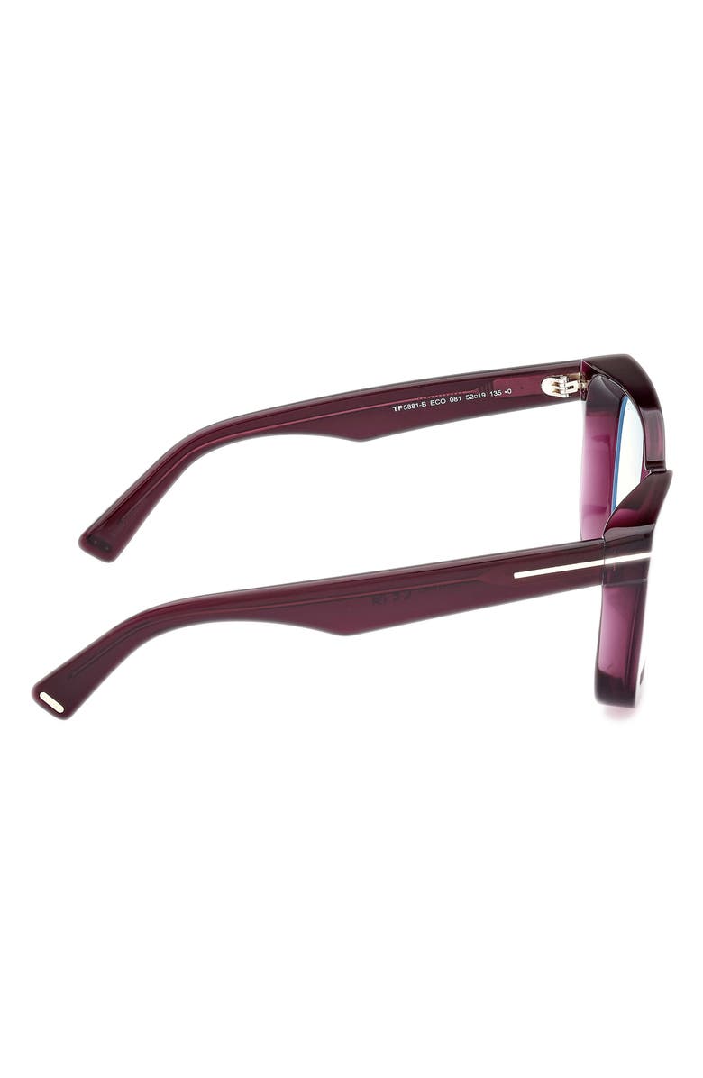 TOM FORD 52mm Square Blue Light Blocking Glasses, Alternate, color, 