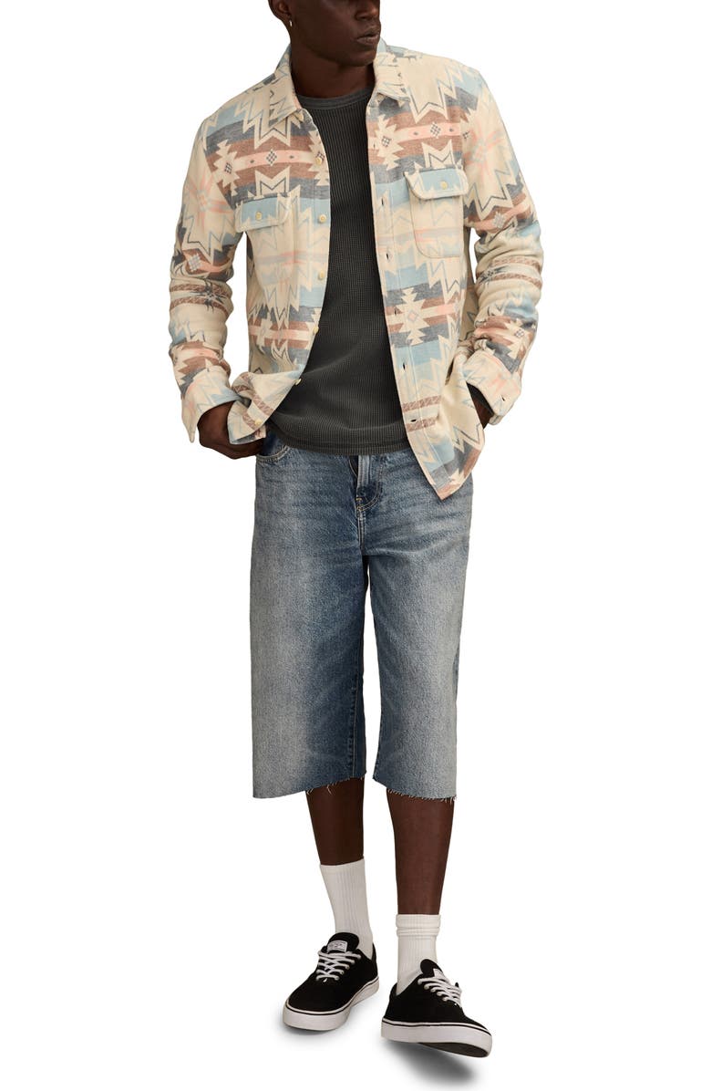 Lucky Brand Southwest Pattern Jacquard Cotton Button-Up Shirt, Alternate, color,