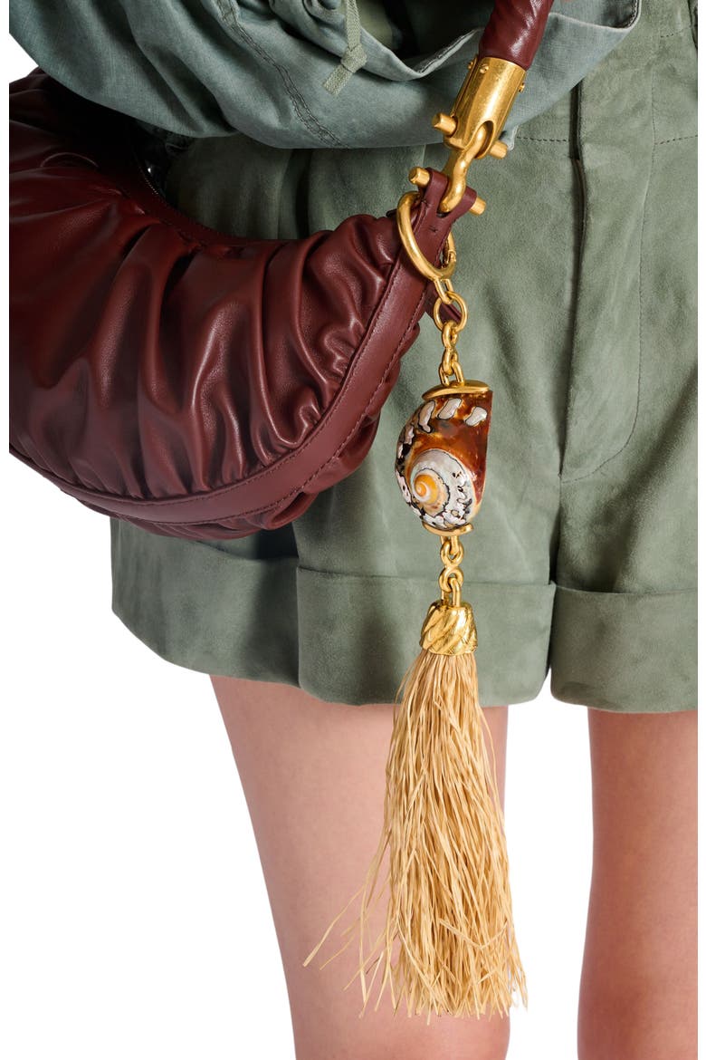 Shell and tassel charm, Alternate, color, gold