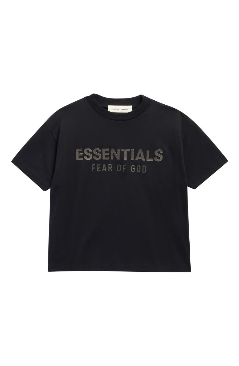 Fear of God Essentials Kids' Logo Graphic Cotton T-Shirt, Main, color, Jet Black