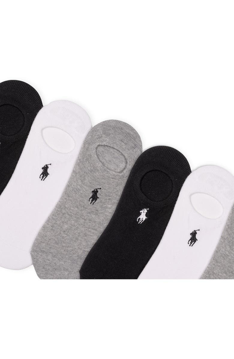 Polo Ralph Lauren Assorted 6-Pack High Cut Liner Socks, Alternate, color, Grey Heather/ Assorted