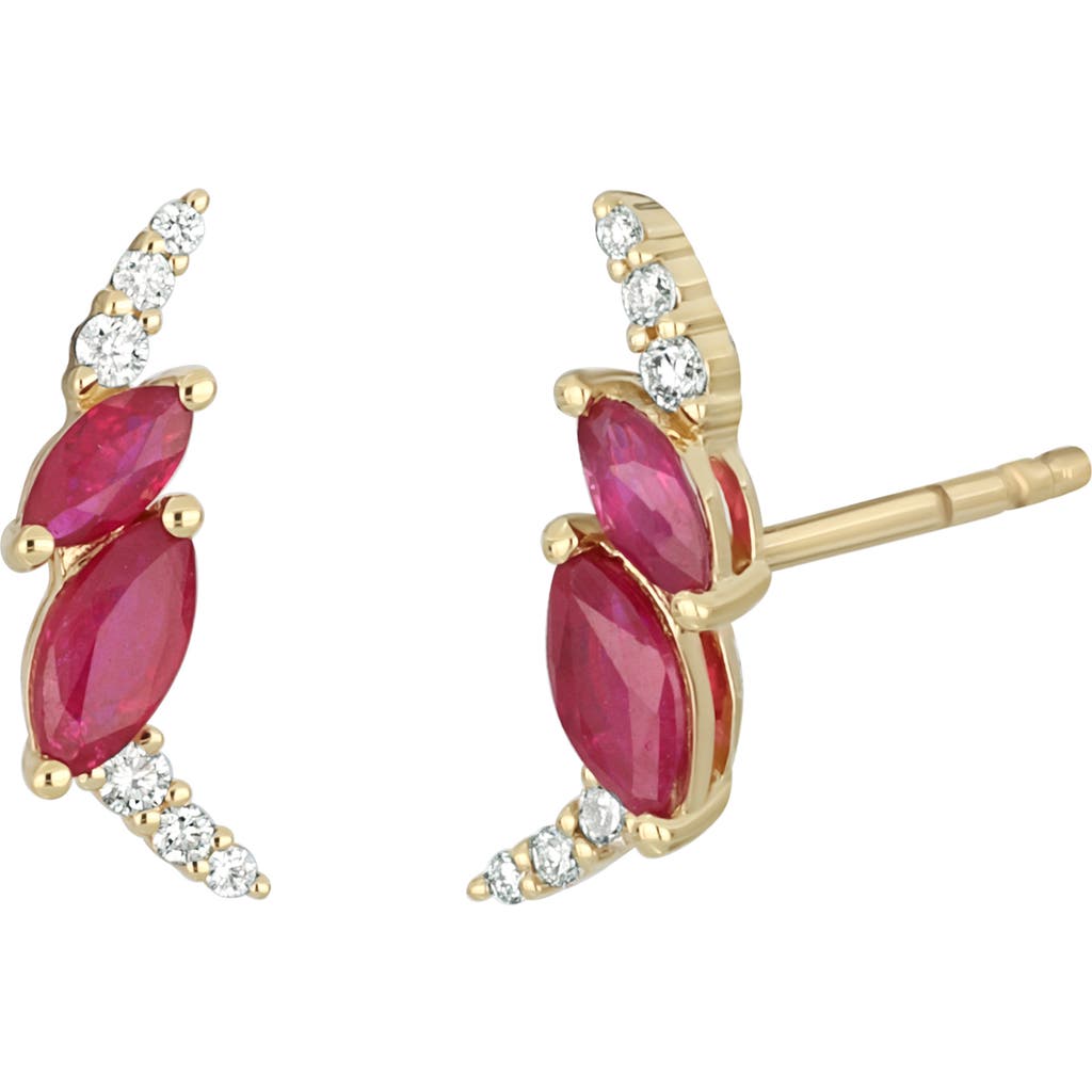 Bony Levy El Mar Ruby & Diamond Stud Earrings In Gold