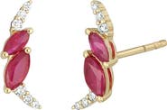 Bony Levy El Mar Ruby & Diamond Stud Earrings