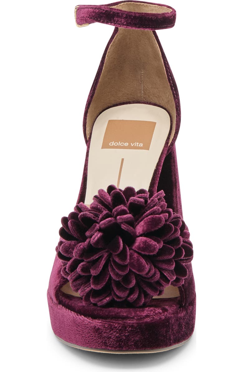 Dolce Vita Perel Platform Ankle Strap Sandal, Alternate, color, Burgundy Velvet
