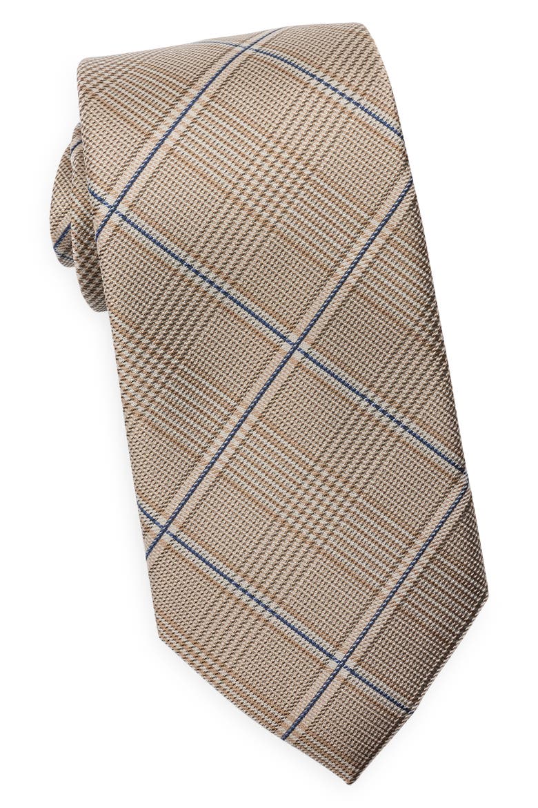 Edina Plaid Tie, Main, color, TAUPE