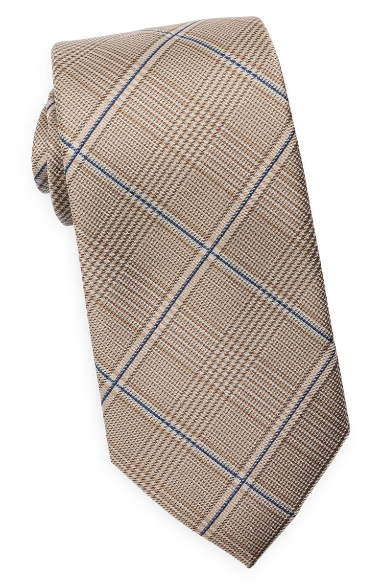 Tommy Hilfiger Edina Plaid Tie, Main, color, Taupe