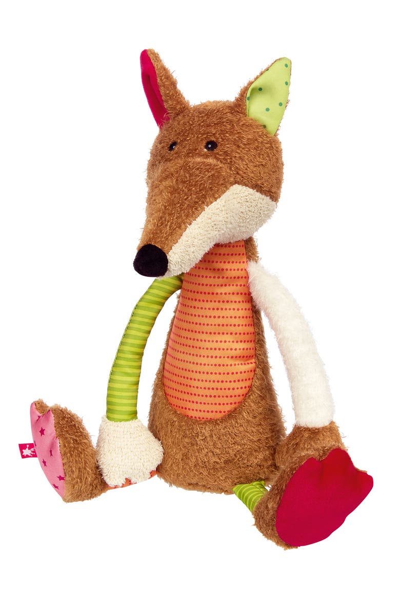 Patchwork Striped Fox Plush Toy, Main, color, Multicolored