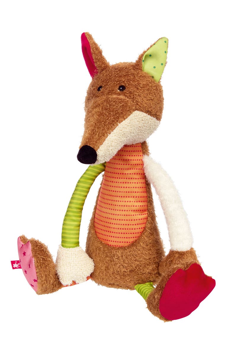 sigikid Patchwork Striped Fox Plush Toy, Main, color, Multicolored