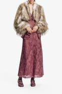 Anna Sui Lynx Faux Fur Cropped