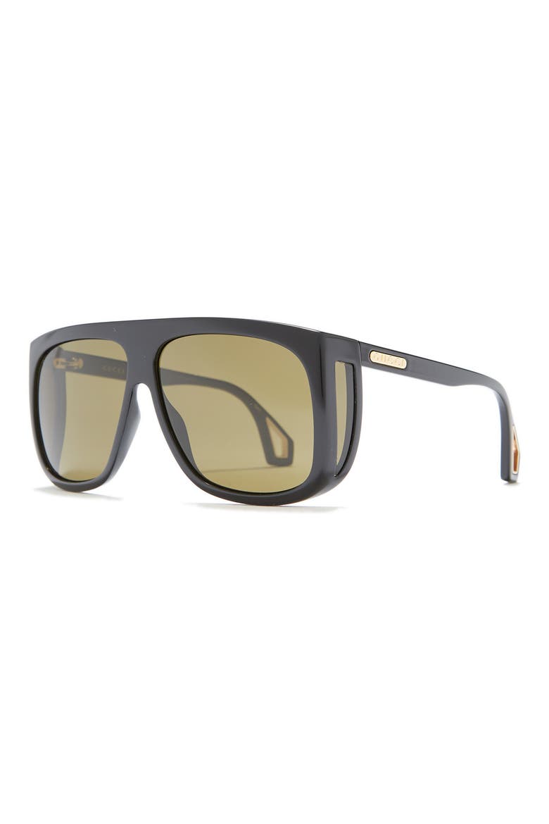59mm Shield Sunglasses, Alternate, color, BLACK BLACK GREEN/ KHA