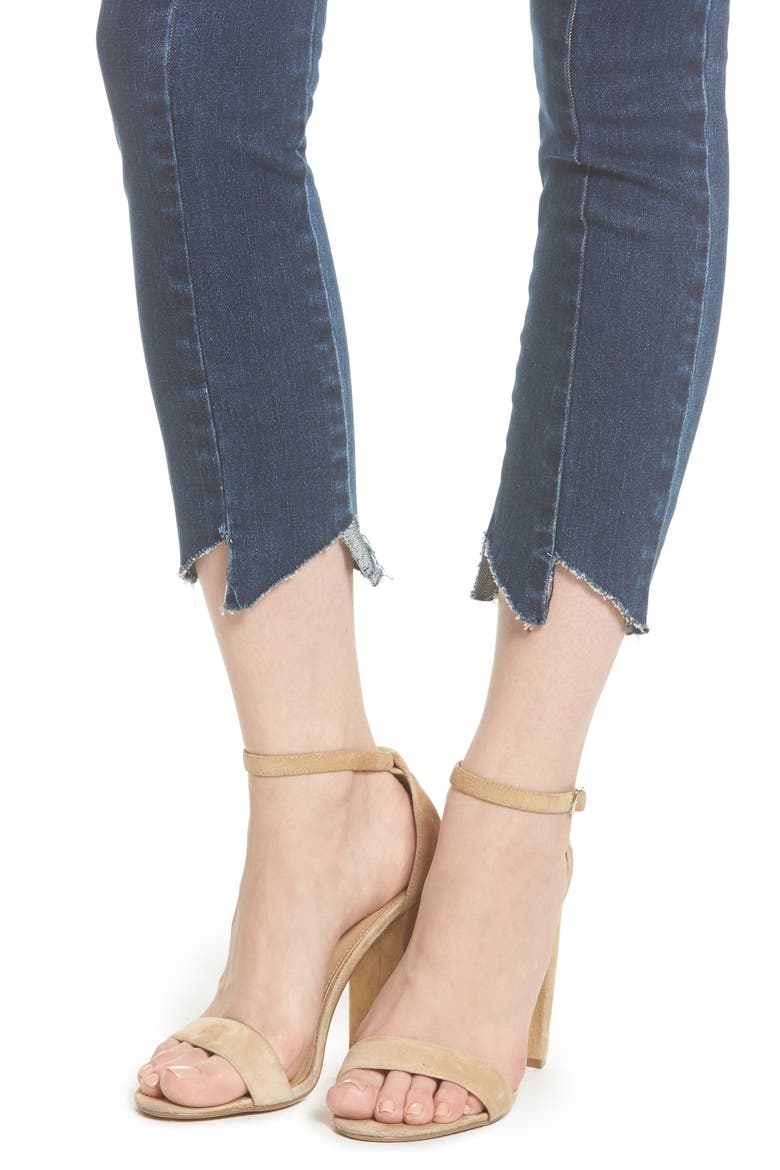 Cut Edge Skinny Jeans, Alternate, color, DARK INDIGO BLUE