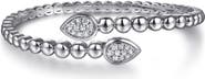 Gabriel & Co. Bujukan Sterling Silver White Sapphire Bypass Cuff Bracelet