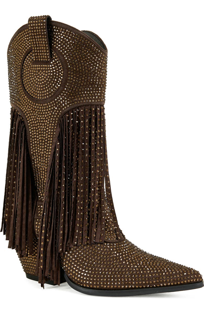 AZALEA WANG Greia Pointed Toe Western Boot, Main, color, Brown