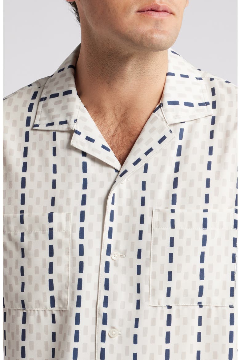 Dean Broken Stripe Camp Shirt, Alternate, color, TAN