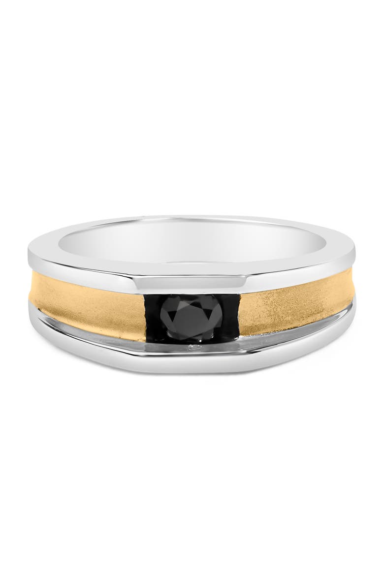 Haus of Brilliance Men's 14K Yellow Gold Plated Sterling Silver 1/2 Cttw Black Diamond Band Ring, Main, color, Yellow Gold Over Silver