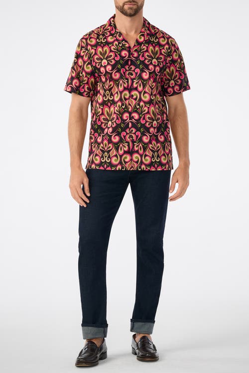 Mr Turk Felix Short Sleeve Printed Button-up Shirt In Multi