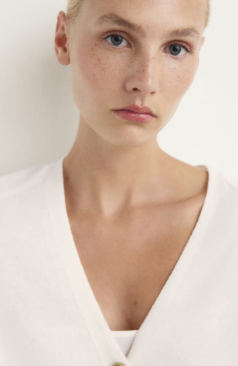 MANGO Oversize V-Neck Wool Blend Cardigan, Alternate, color,