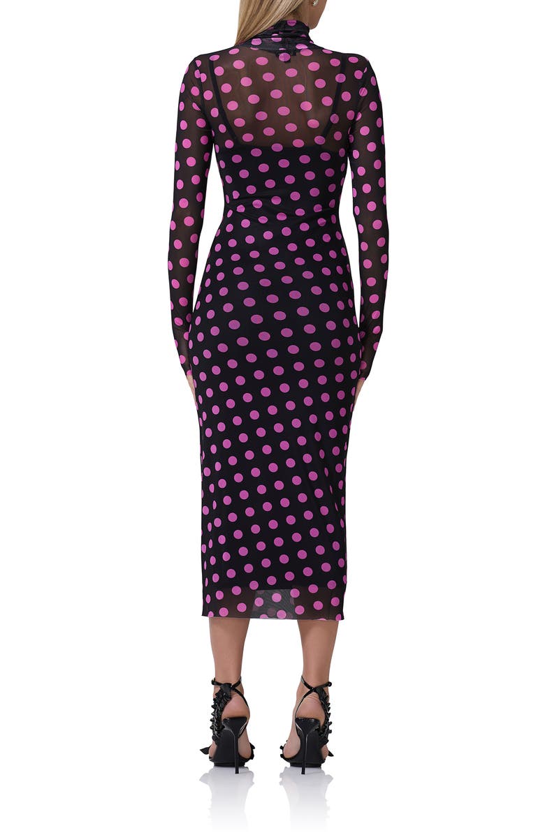 AFRM Shailene Turtleneck Long Sleeve Mesh Dress, Alternate, color,